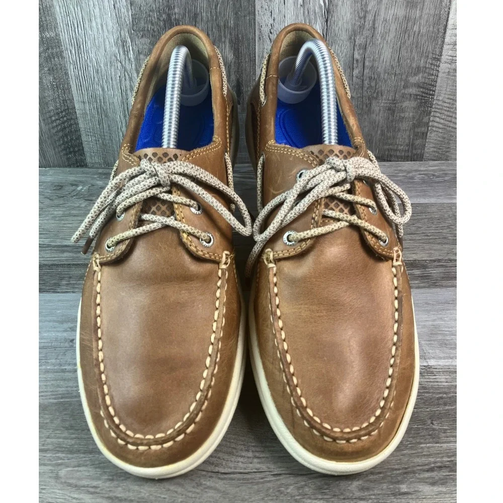 Sperry Top-Sider Mens 9.5 M Leather Boat Shoes Loafers STS15042 Tan Cupsole